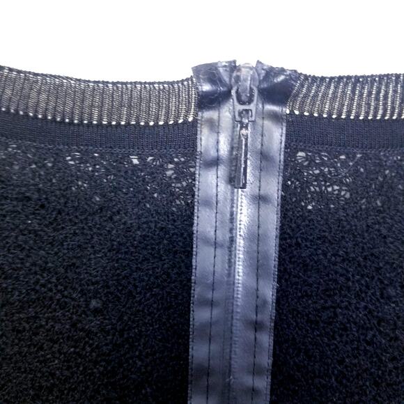 Elie Tahari Black Cage Lace Exposed Tape Zipper Top Holiday e80d9505 - Small - Picture 8 of 10